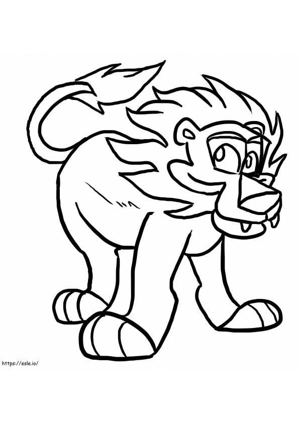 Lion Looks Funny coloring page