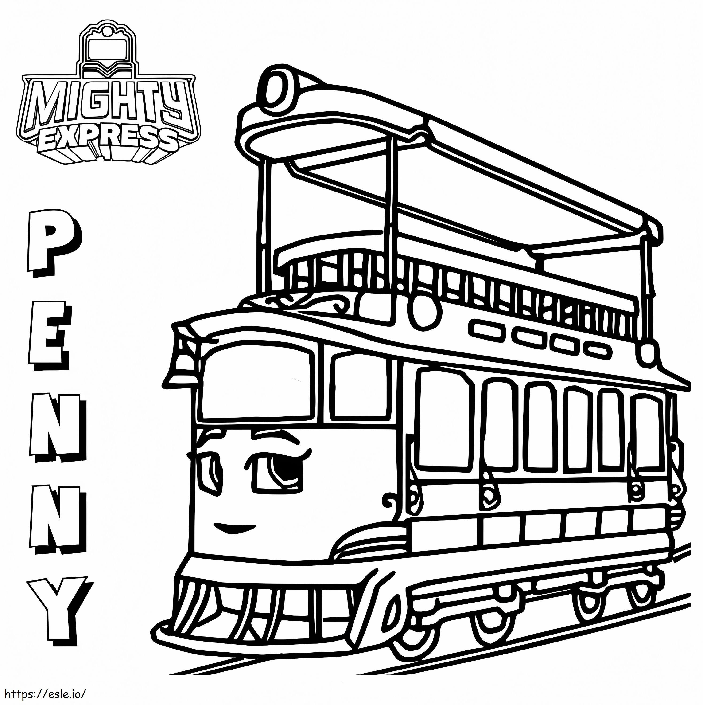Coloriage Penny Peoplemover de Mighty Express à imprimer dessin