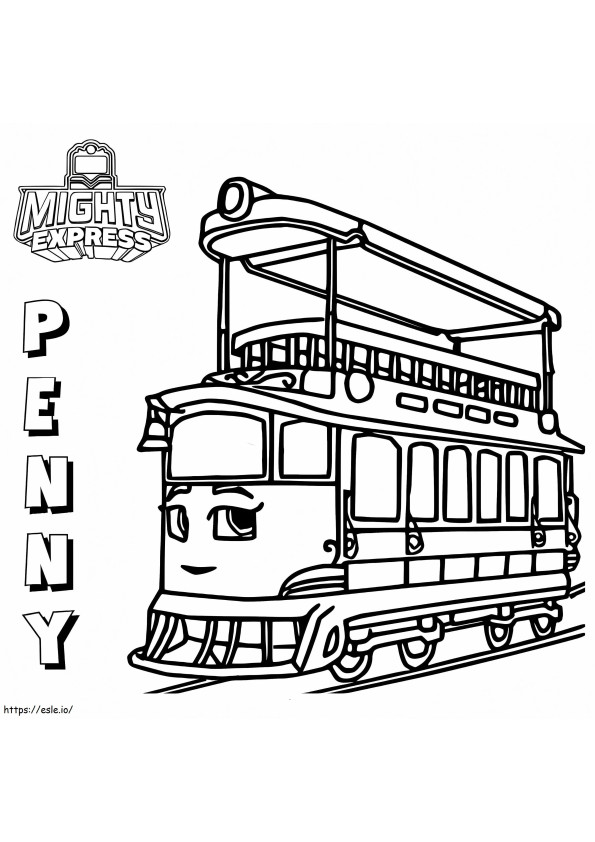 Coloriage Penny Peoplemover de Mighty Express à imprimer dessin
