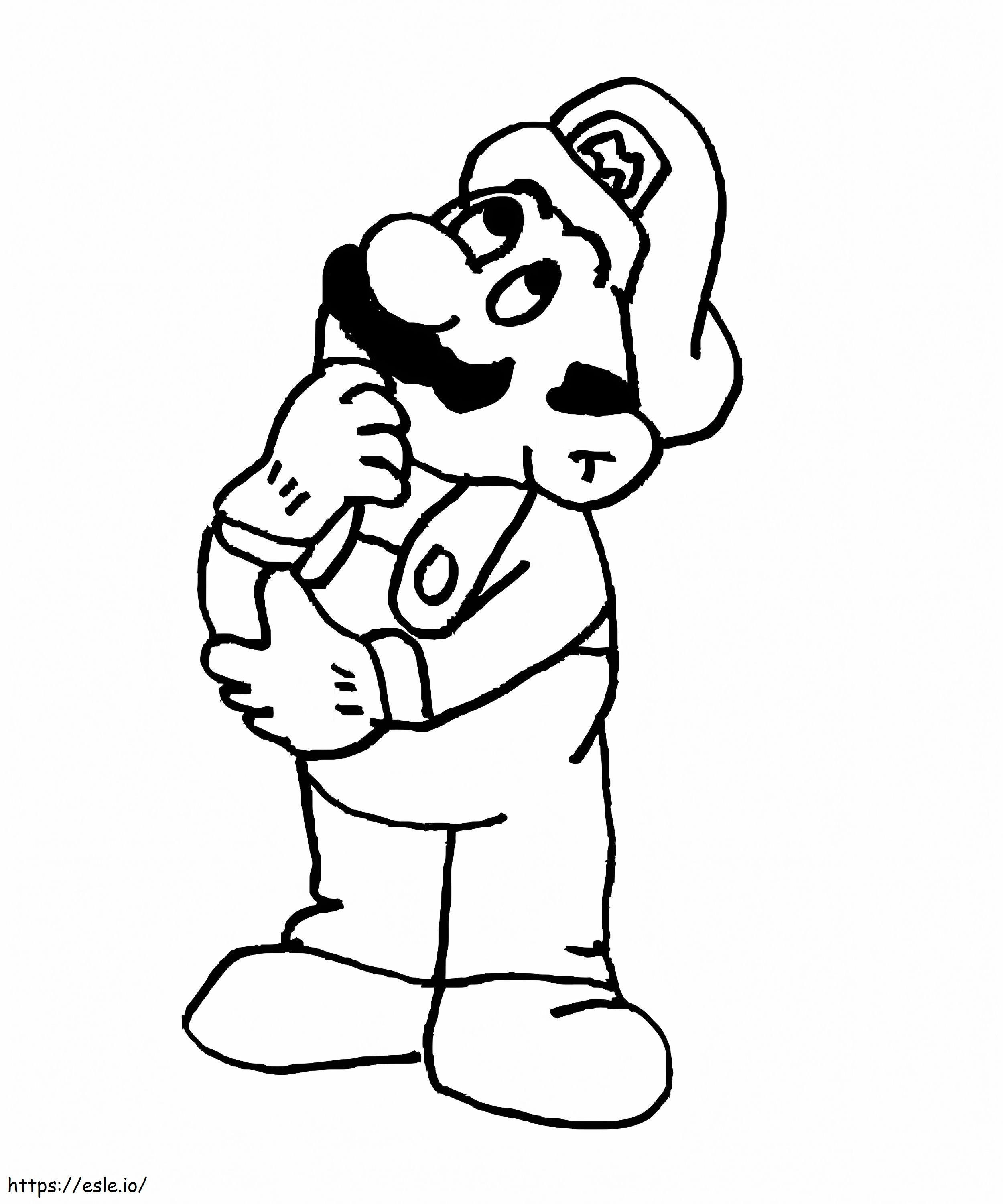 Mario Denkt kleurplaat kleurplaat