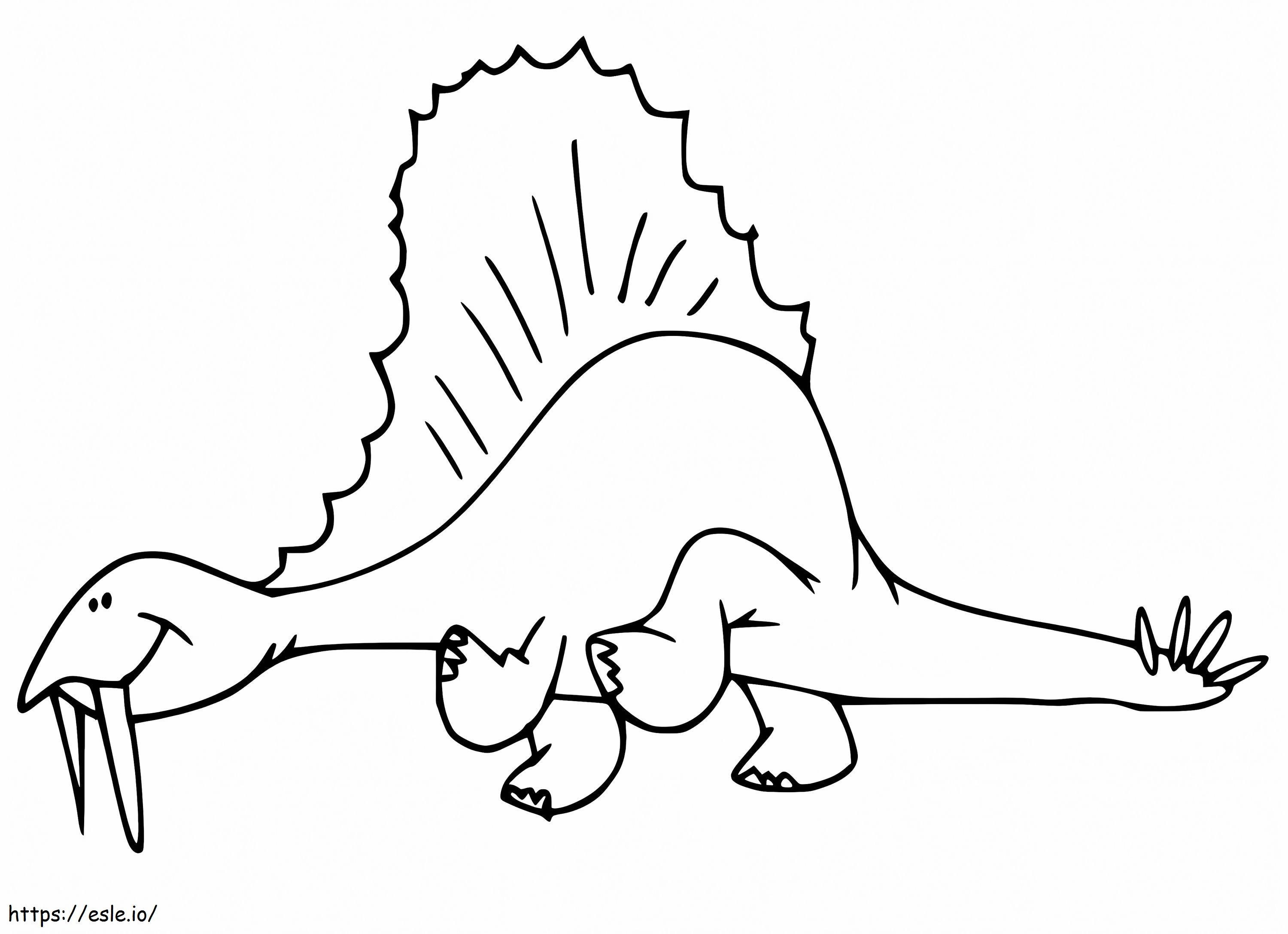 面白いスピノサウルス ぬりえ - 塗り絵