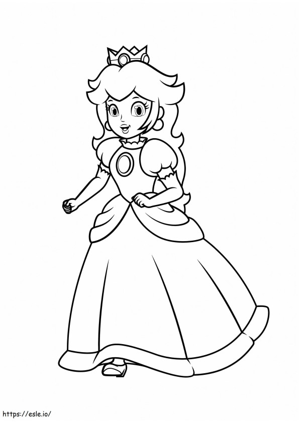 Princesa Peach correndo para colorir