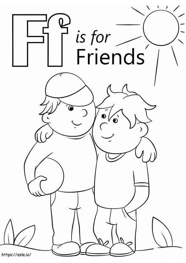 Friends Letter F coloring page