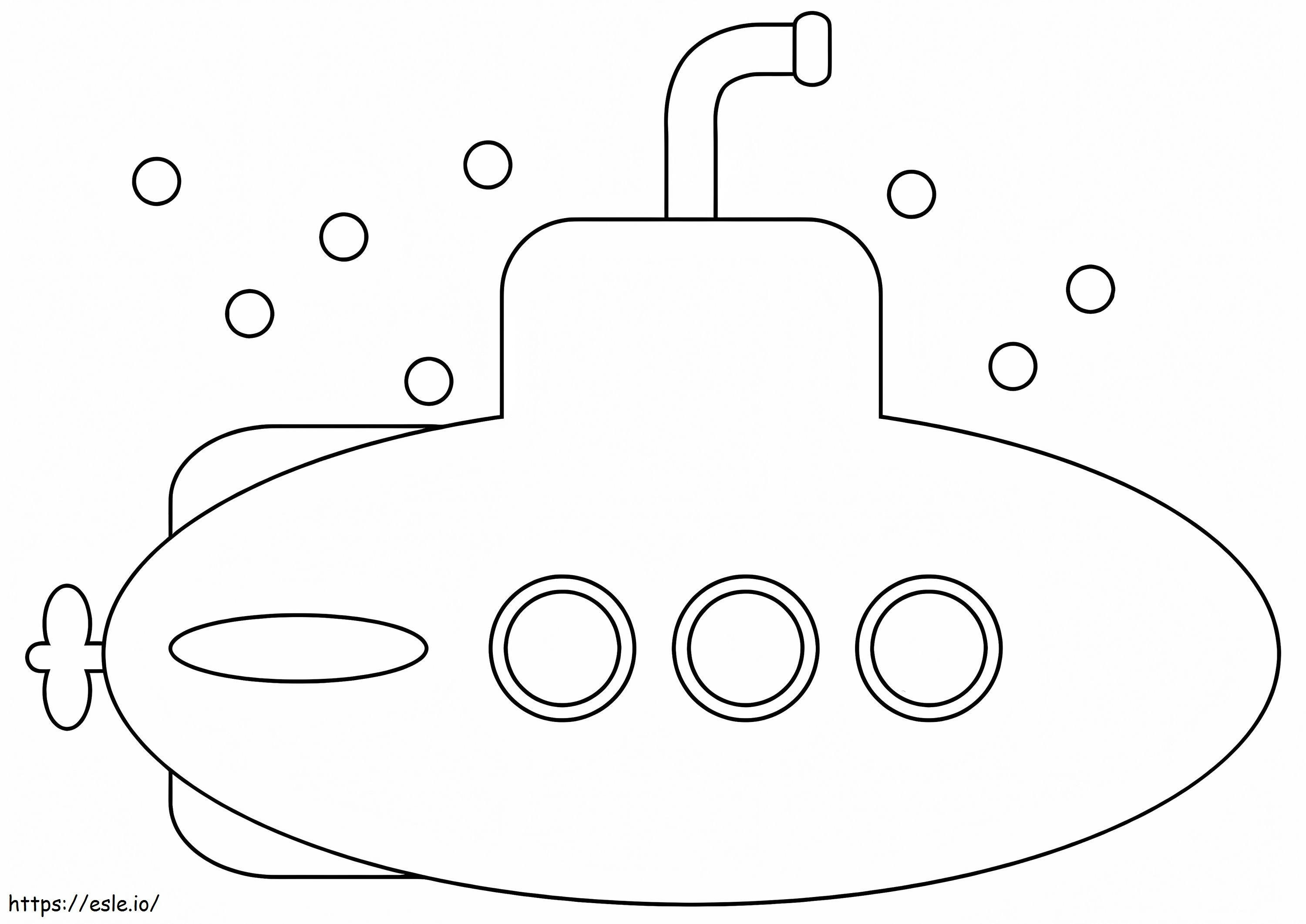 Sous Marin Simple coloring page