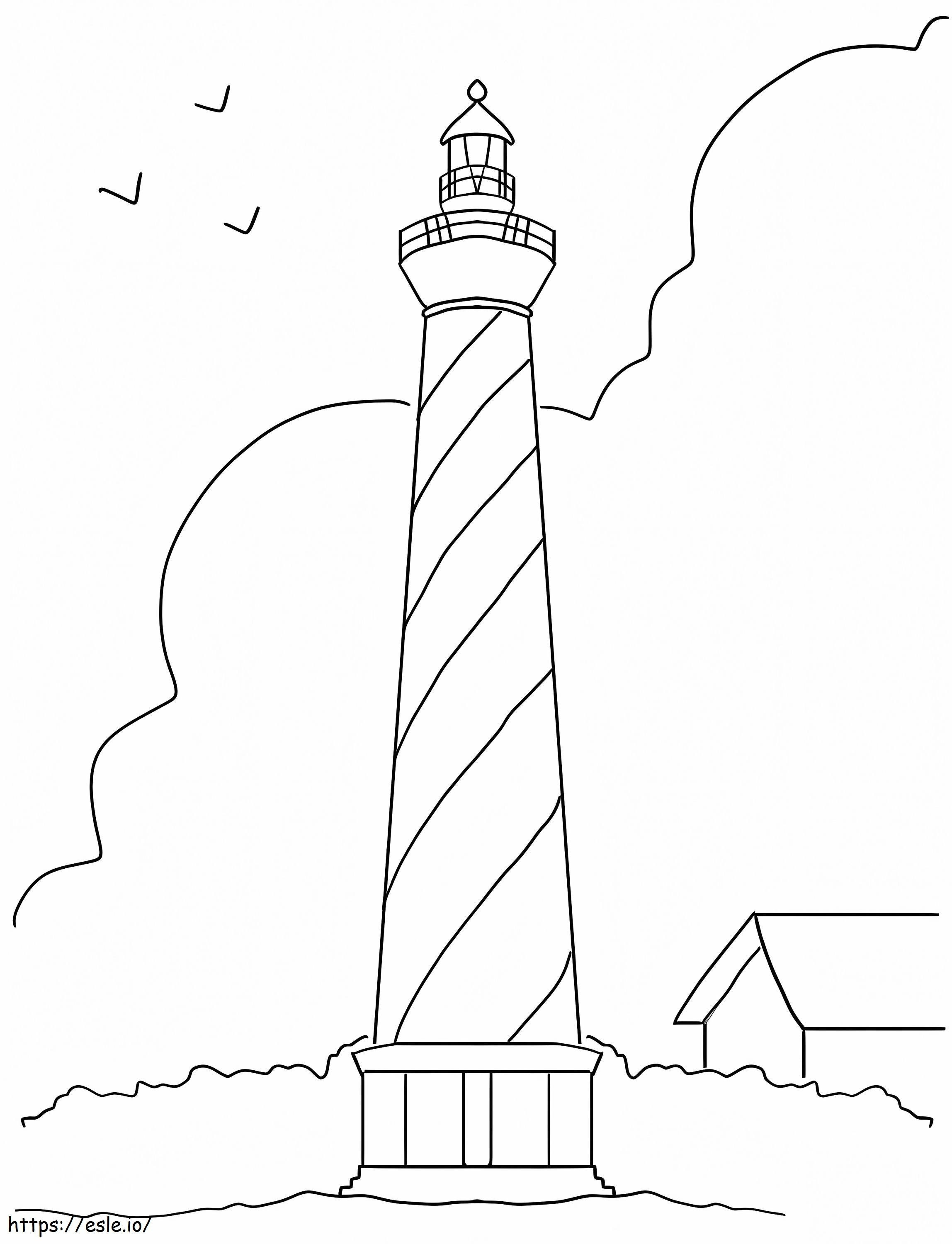 通常の灯台 4 ぬりえ - 塗り絵
