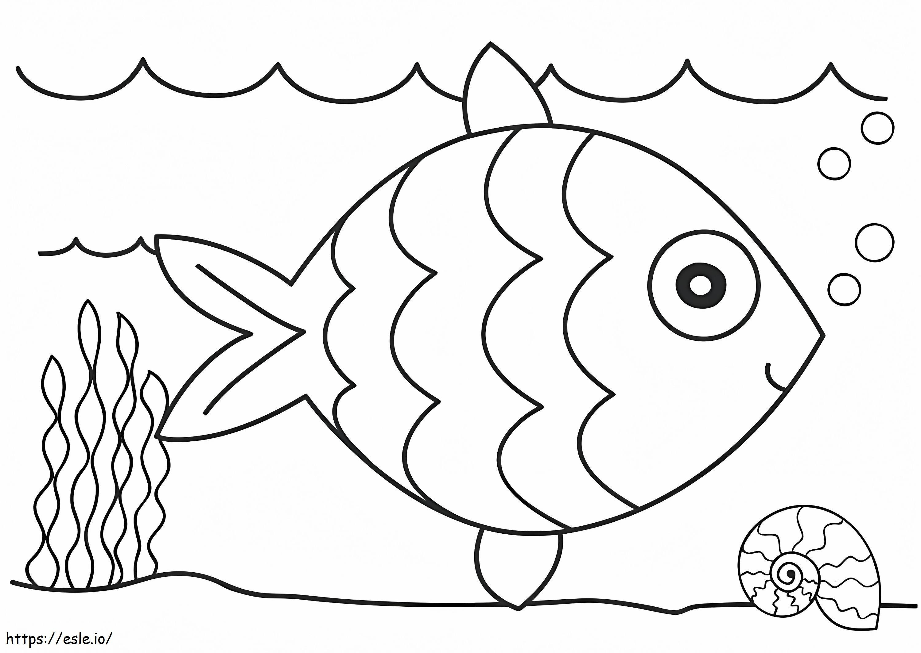 Rainbow Fish Crepe -paperi värityskuva