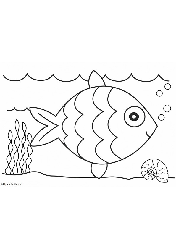 Rainbow Fish Crepe -paperi värityskuva