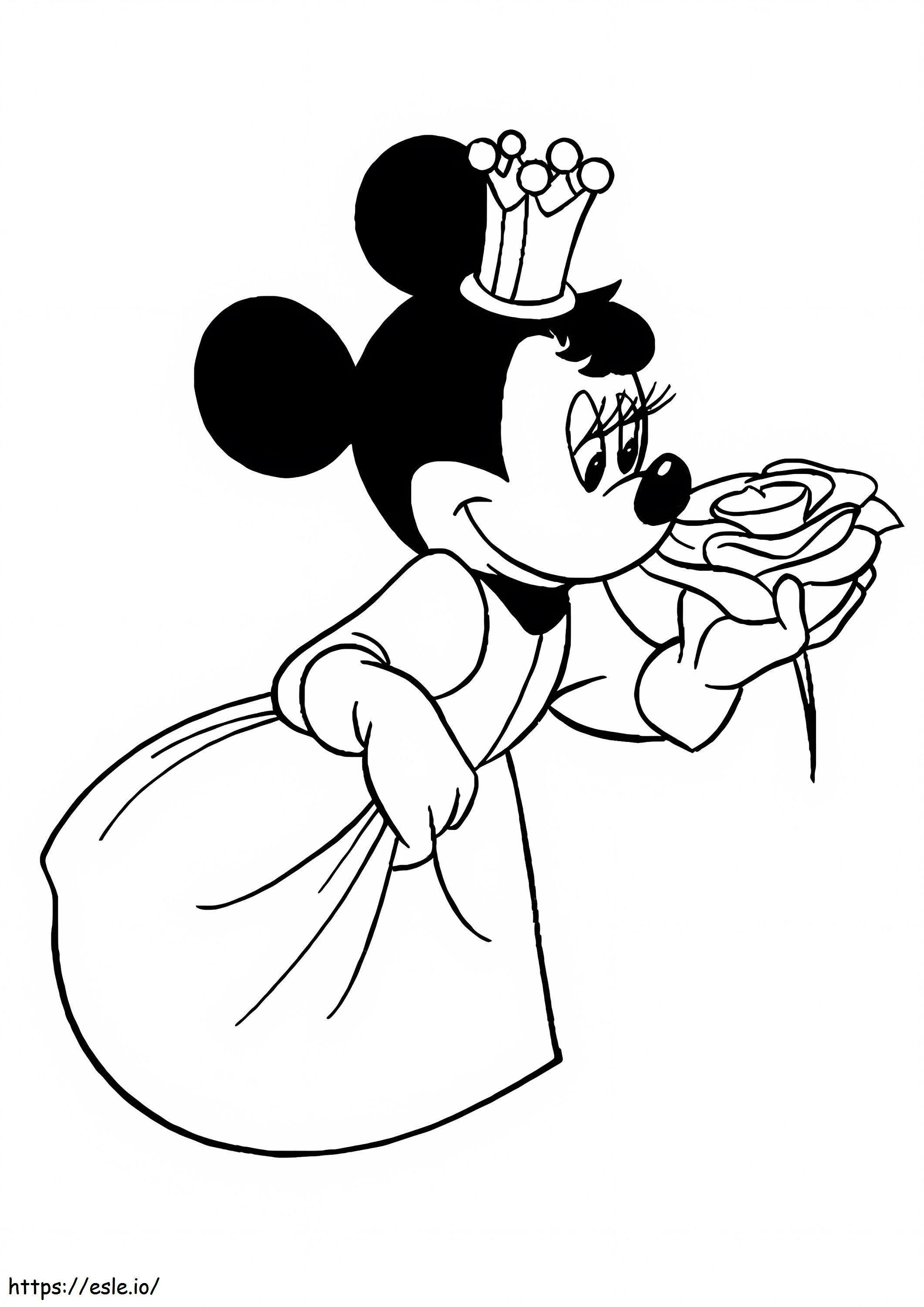Minnie Mouse Con Rosa boyama