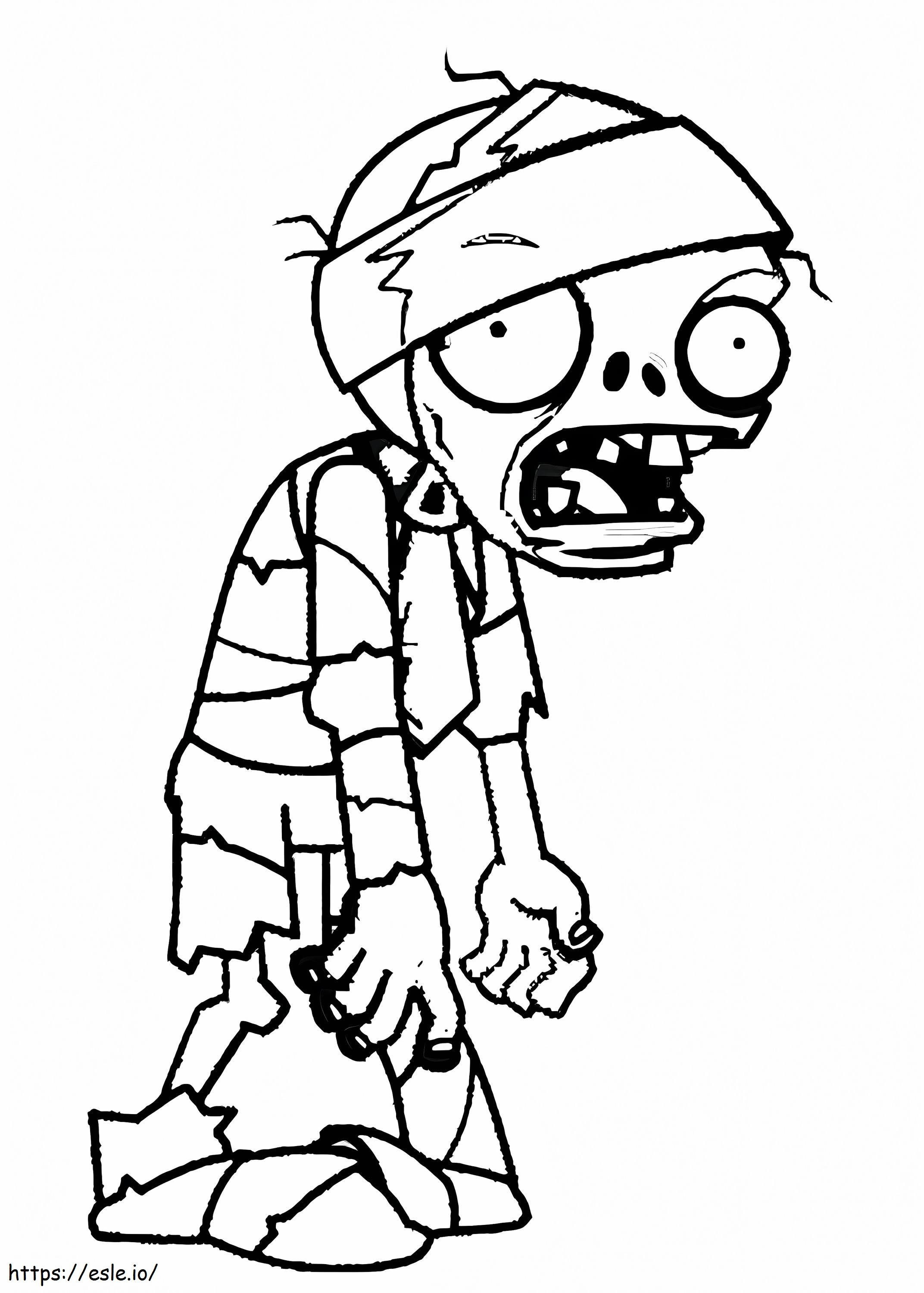 Zombie Mummy From Plants Vs Zombies coloring page
