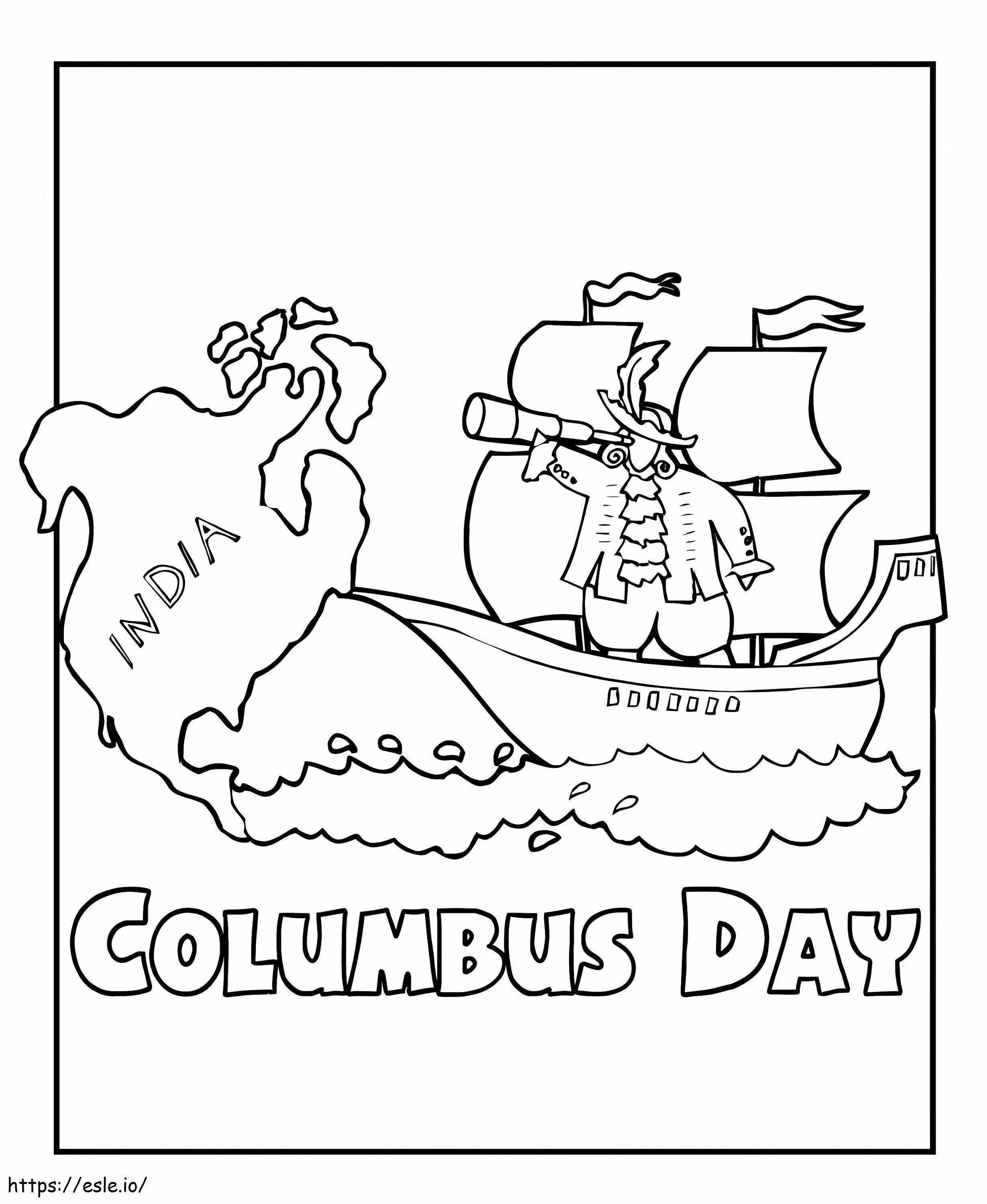 Dia de Colombo 1 para colorir