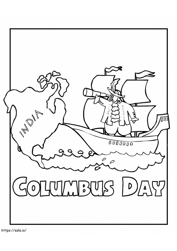 Dia de Colombo 1 para colorir