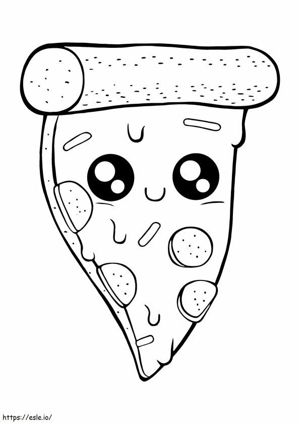Coloriage Pizza souriante à imprimer dessin
