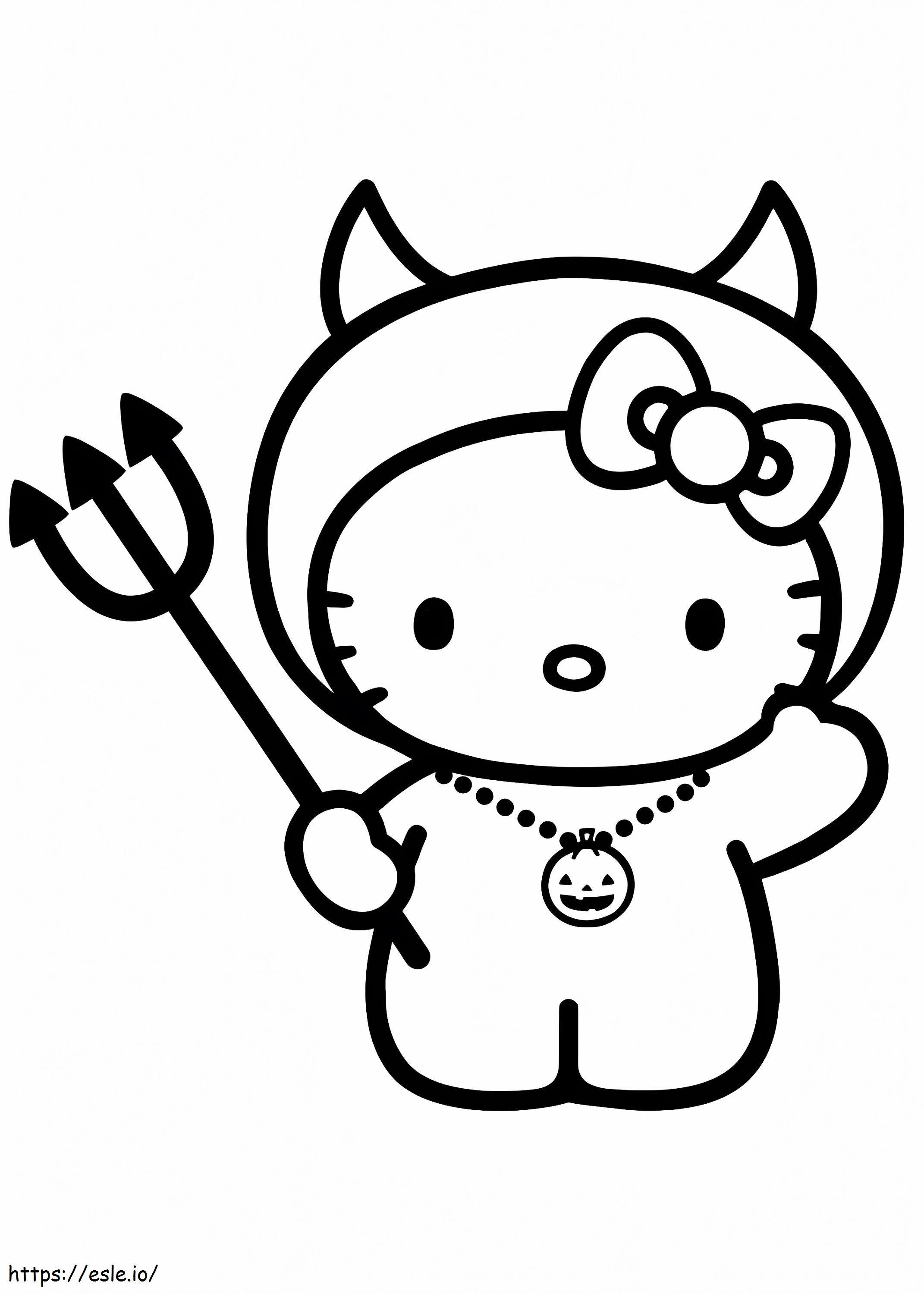 Hello Kitty Bir Cadılar Bayramı boyama
