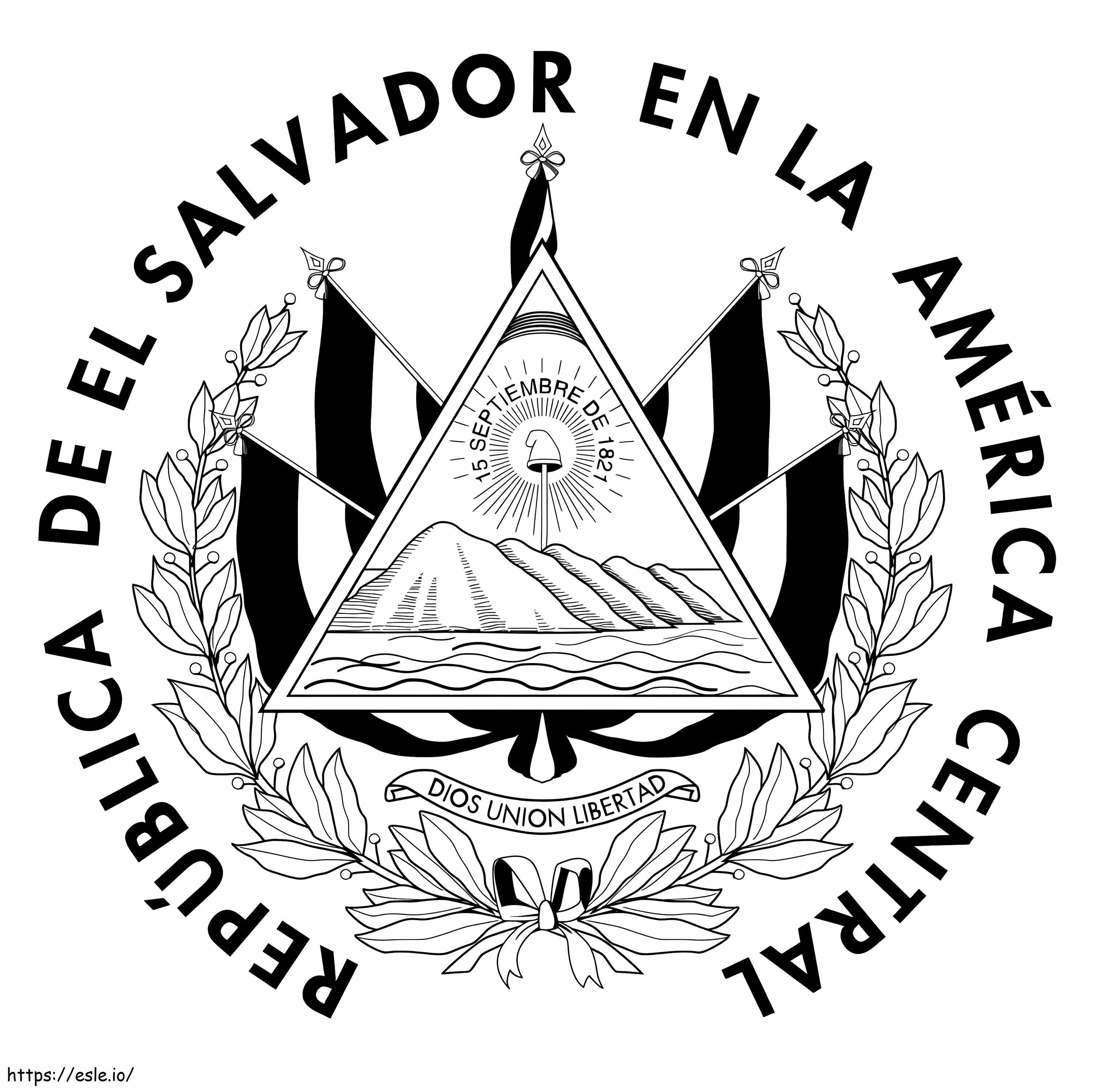Brasão de armas de El Salvador para colorir