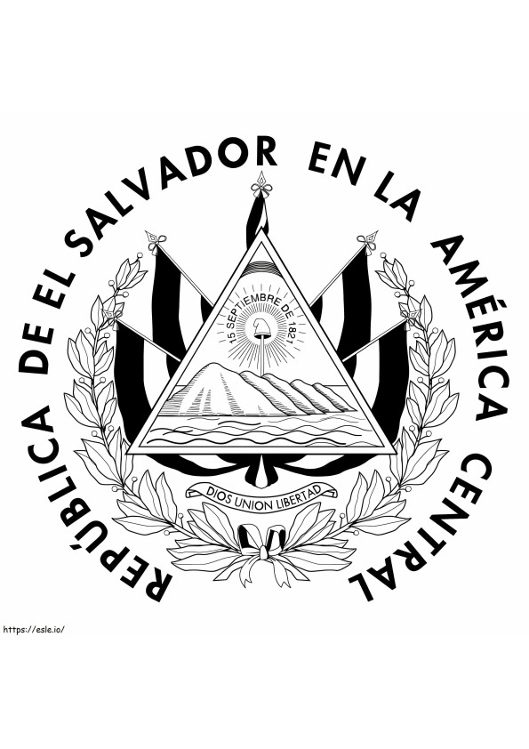 Wapenschild van El Salvador kleurplaat kleurplaat
