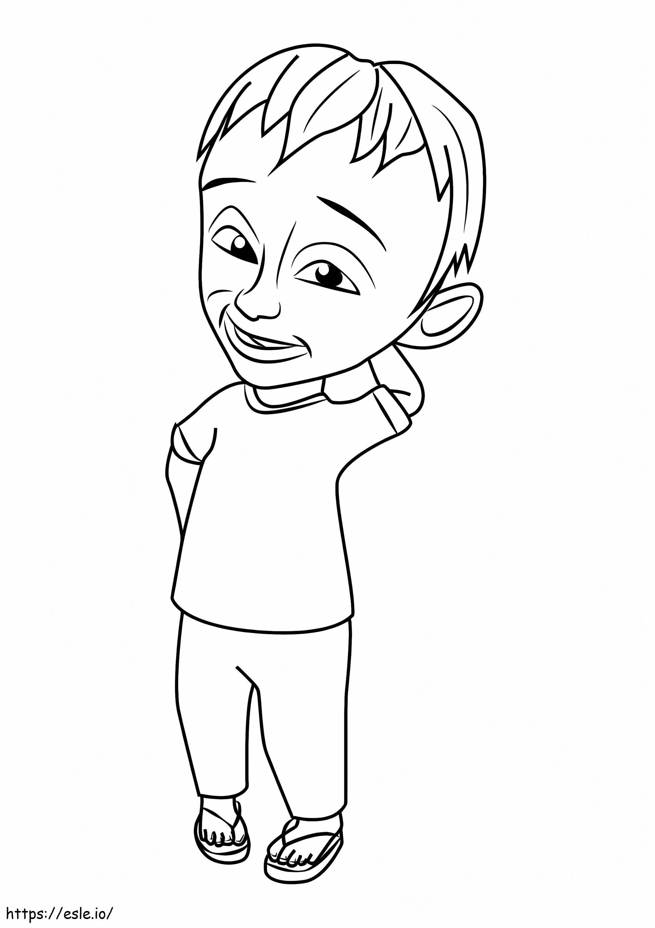 Fizi From Upin And Ipin Coloring Page