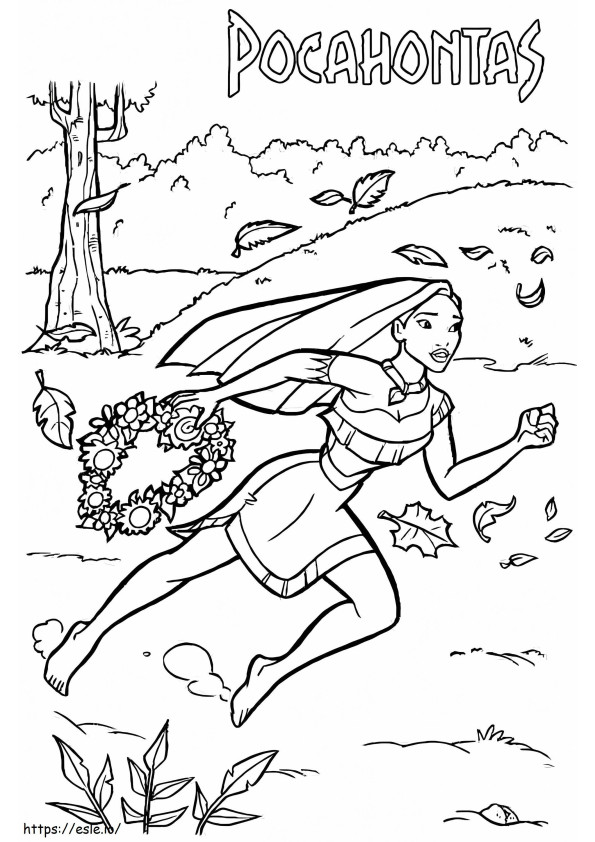 Pocahontas Is Running coloring page