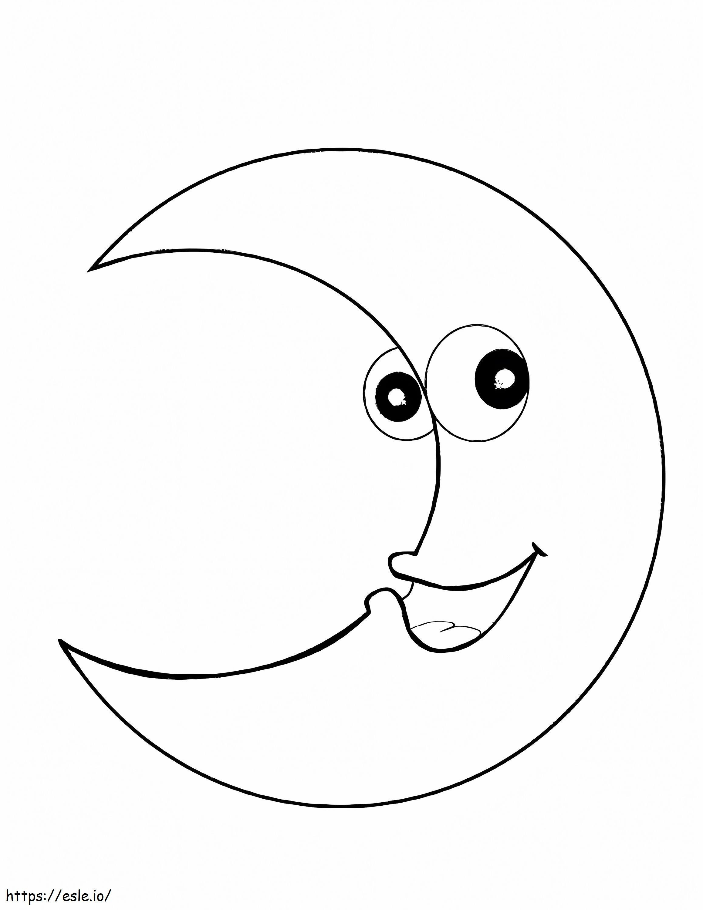 Hymyilevä Crescent Moon värityskuva