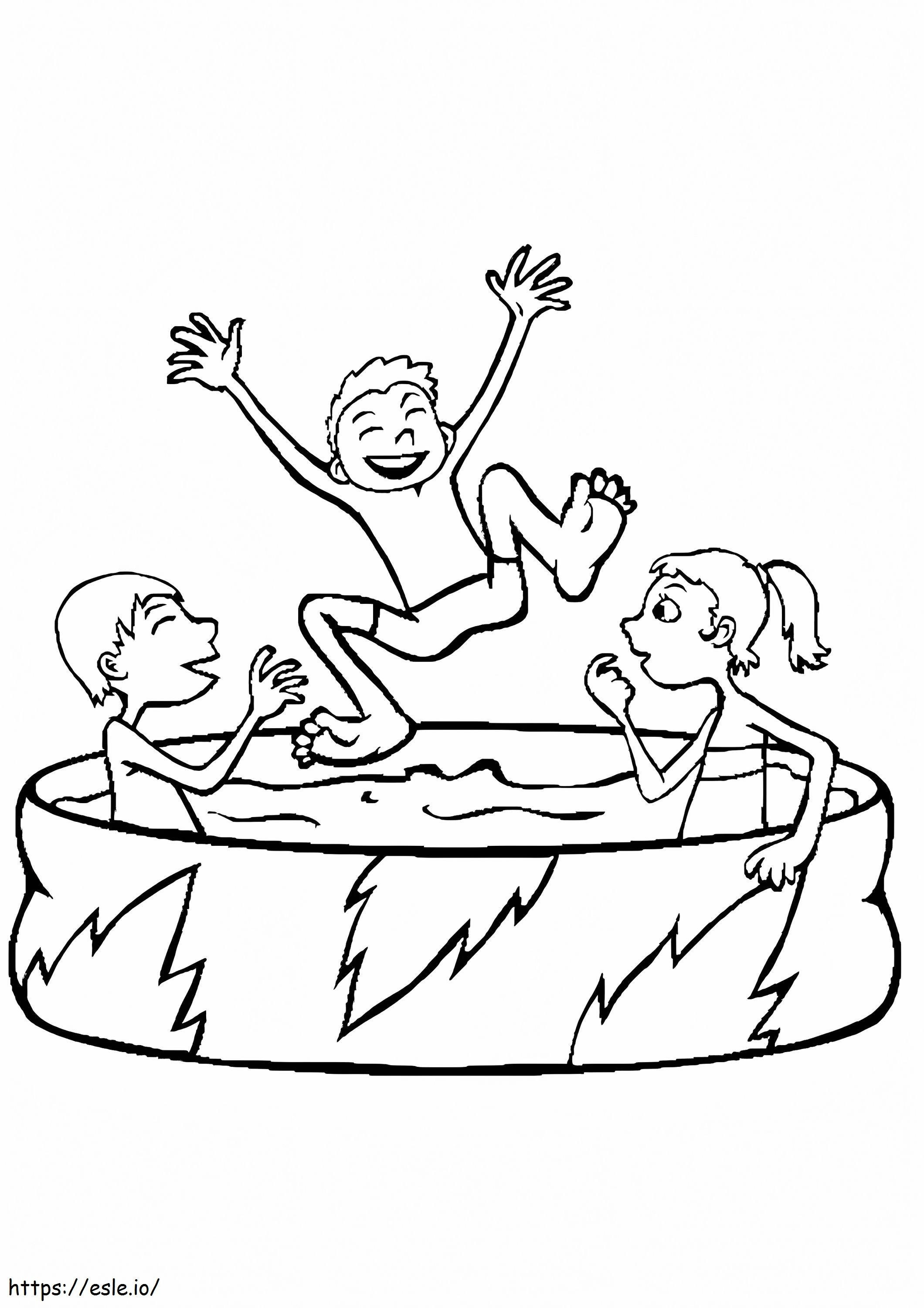 Friends In Swimming Pool coloring page