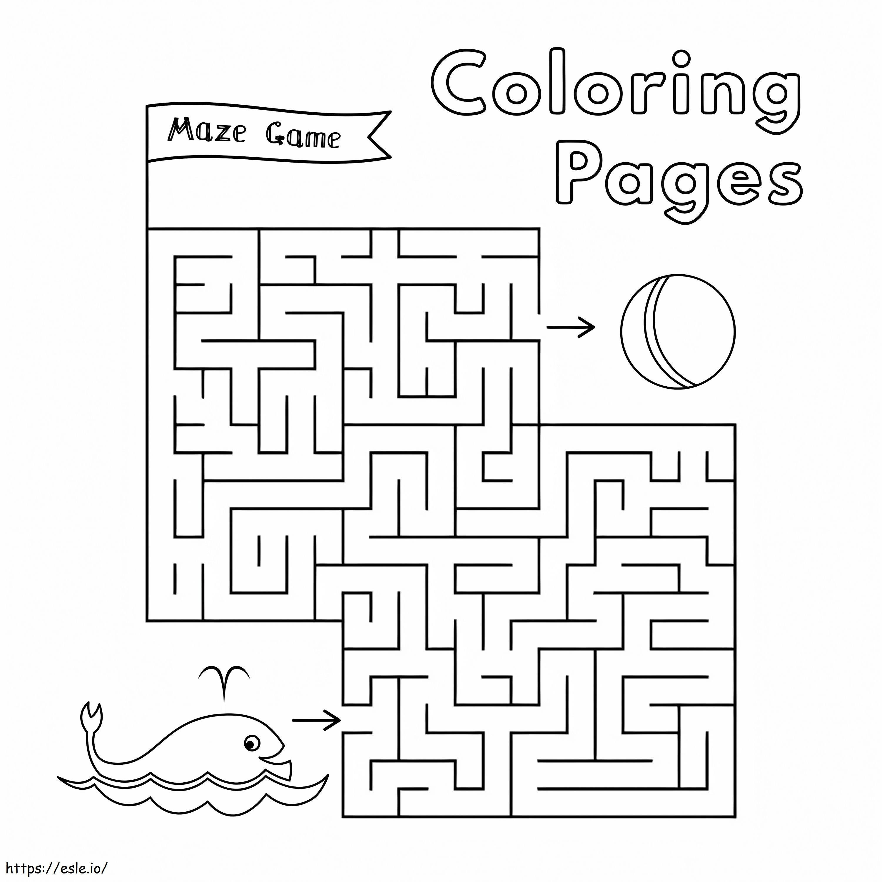 Whale Maze coloring page