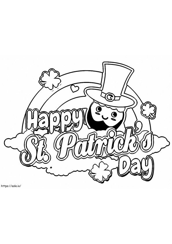 Happy St. Patricks Day 2 coloring page