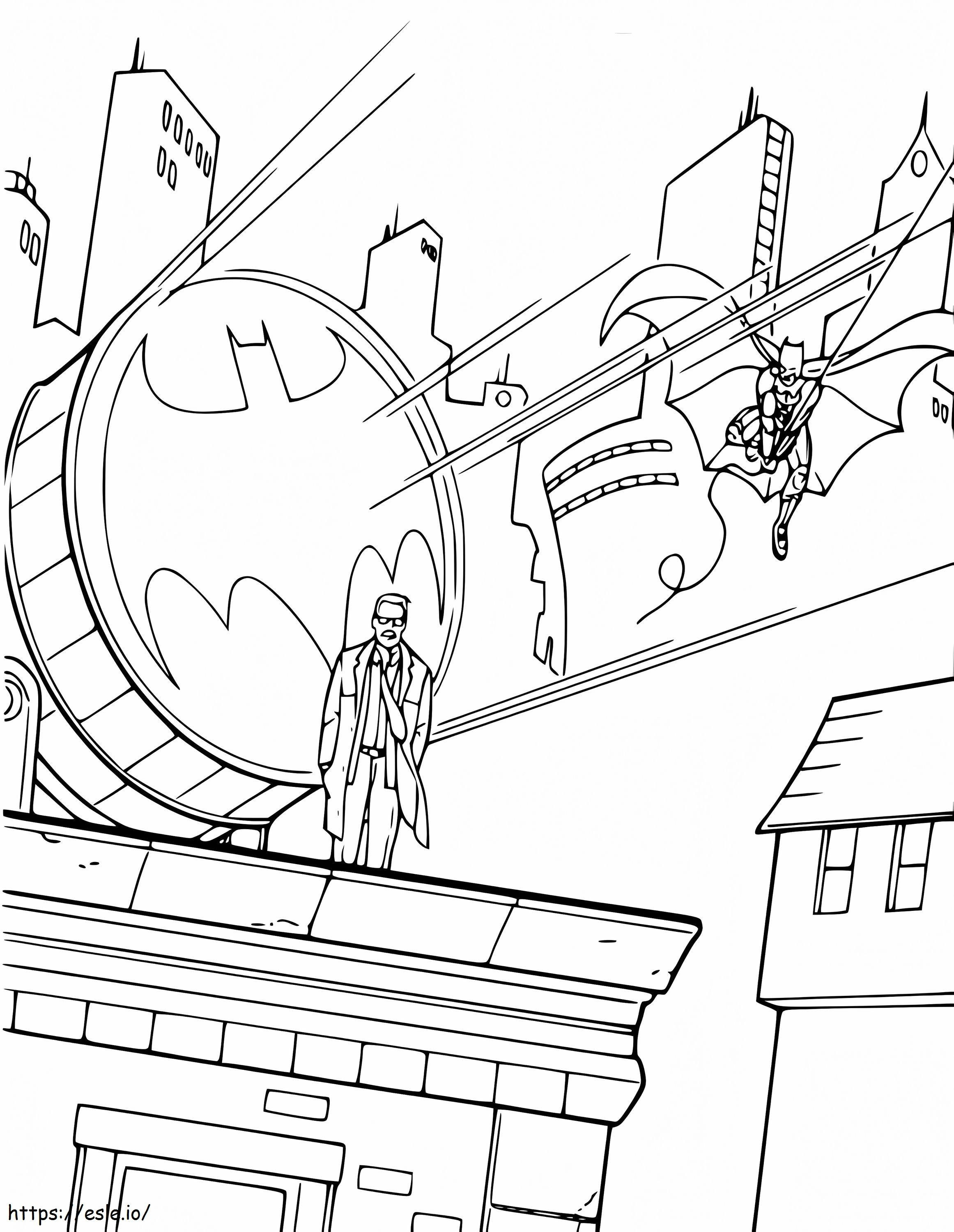 Batman e James Gordon para colorir