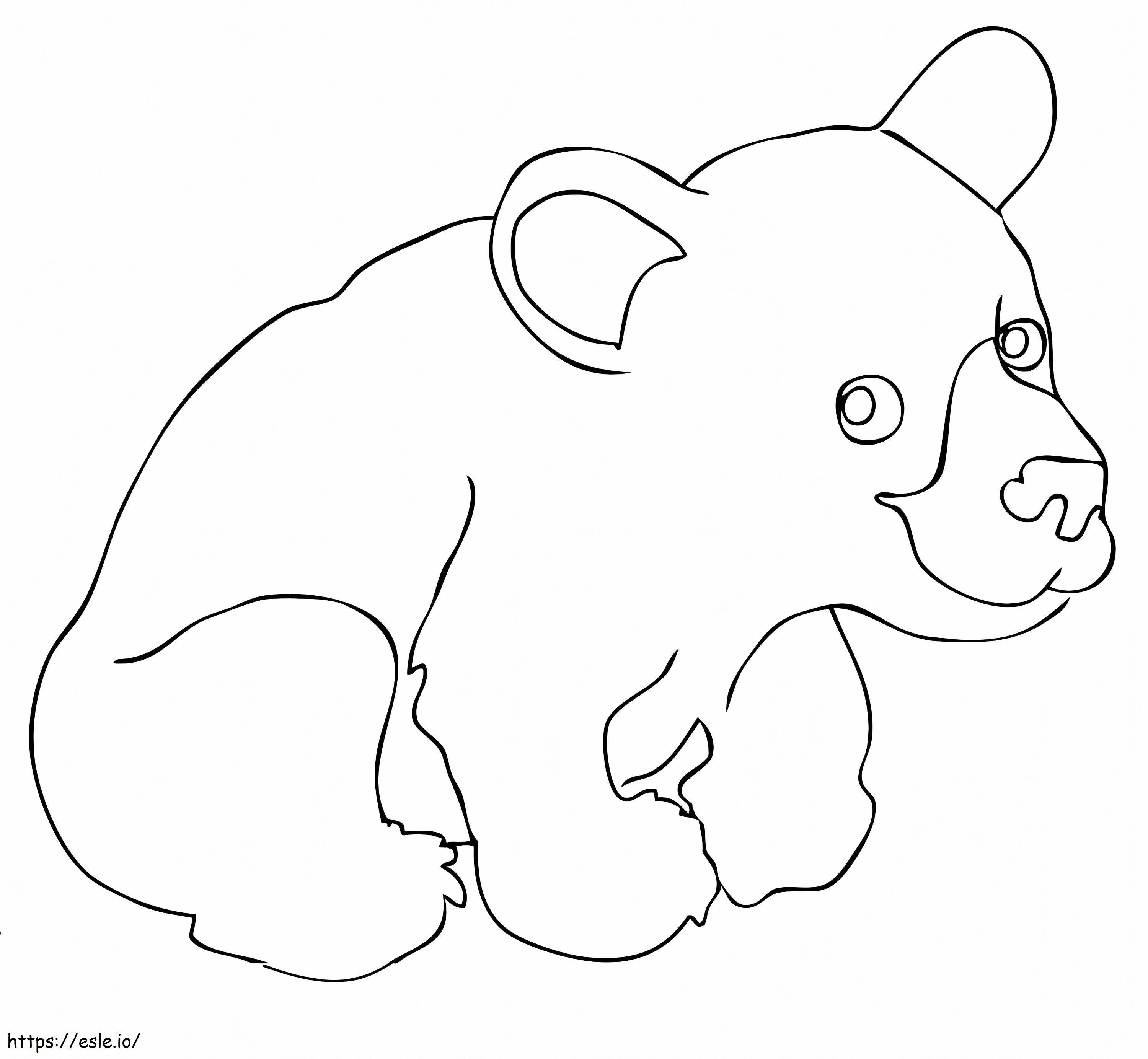 Cub drăguț de urs negru de colorat