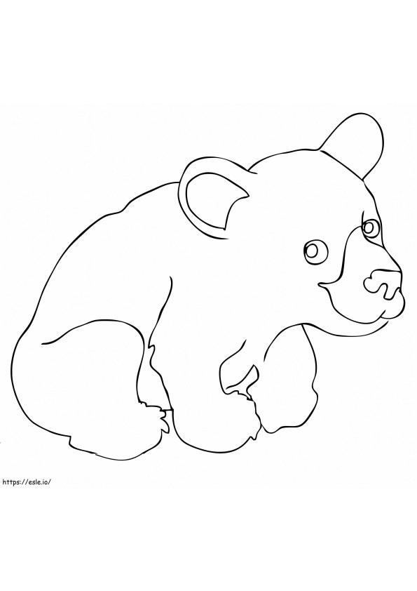 Cub drăguț de urs negru de colorat