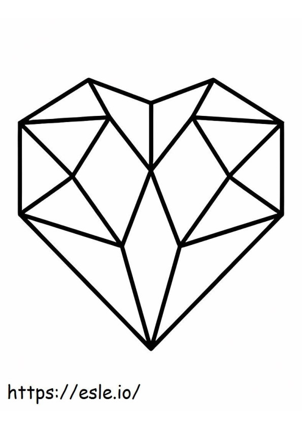 Geometric Heart coloring page