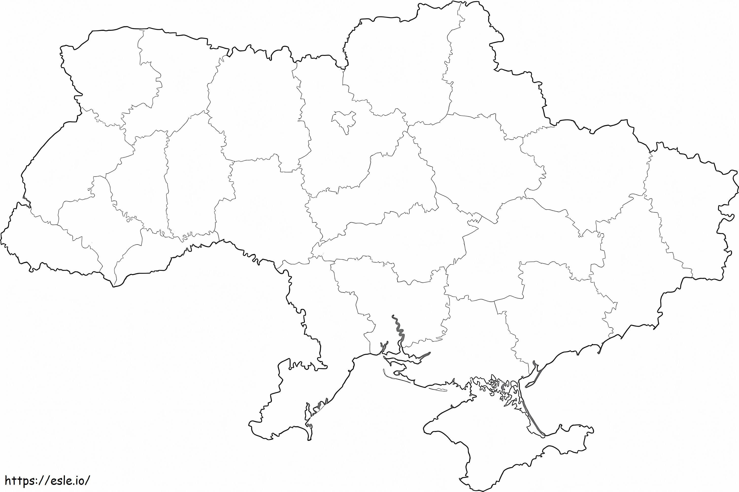 Mapa de contorno da Ucrânia para colorir