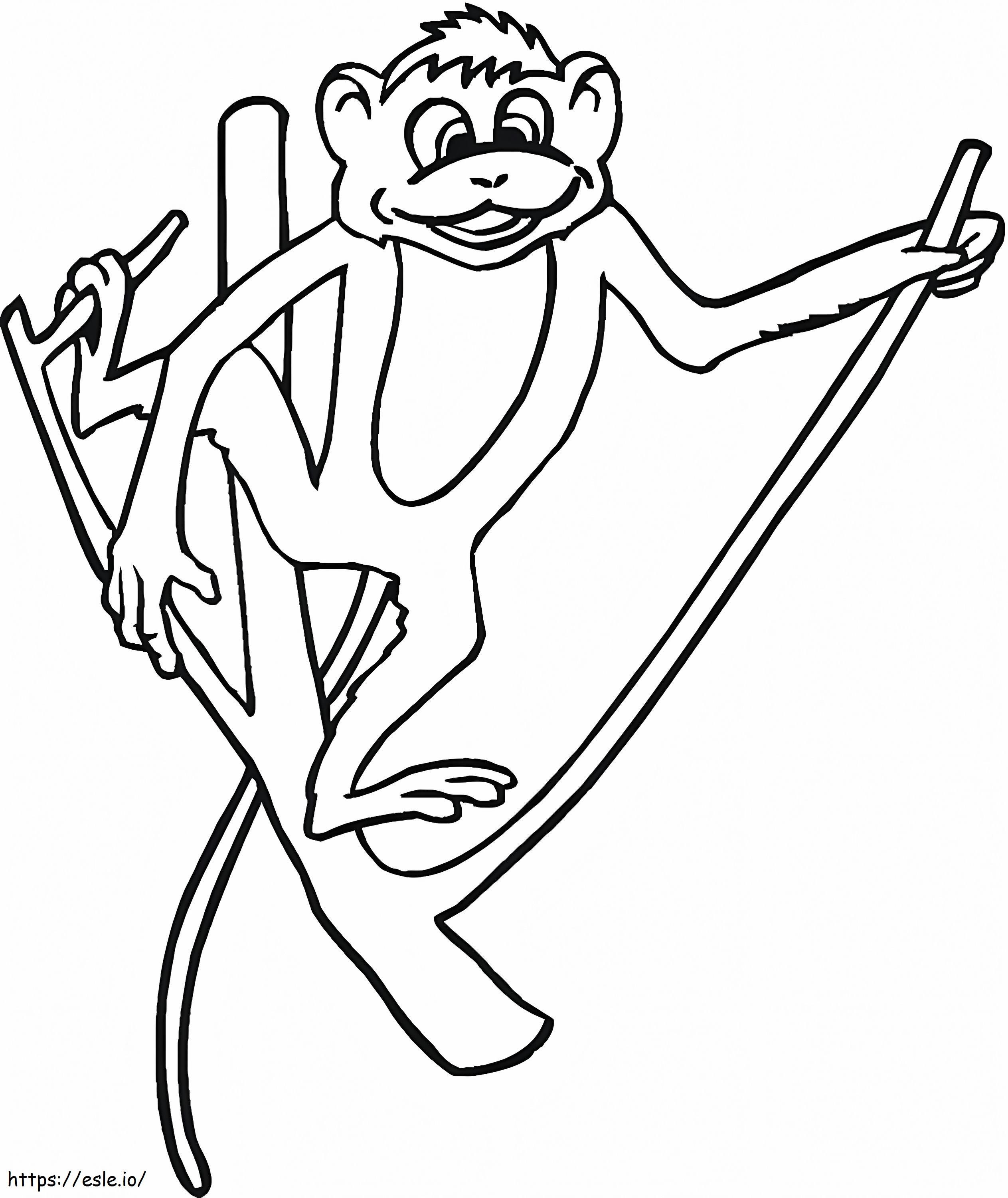 Monkey Holds The Branch Coloring Page
