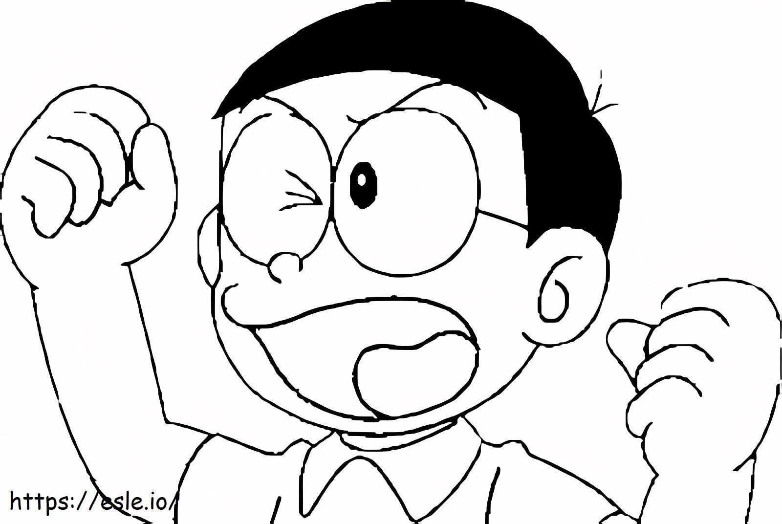 Vihainen Nobita värityskuva