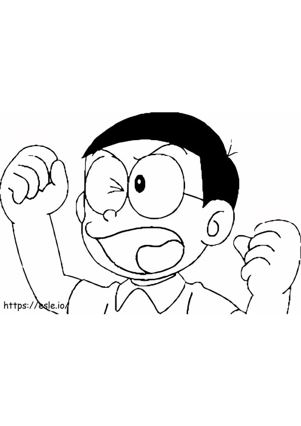 Nobita irritado para colorir