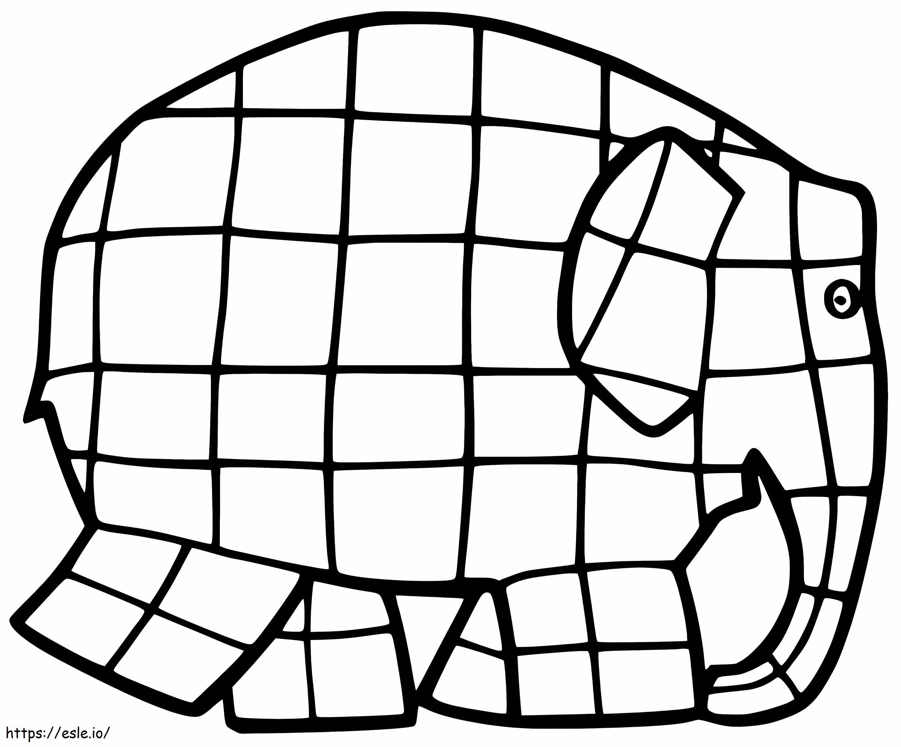 Printable Elmer Elefantul de colorat