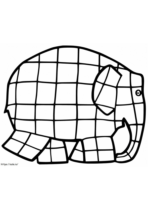 Imprimible Elmer El Elefante para colorear
