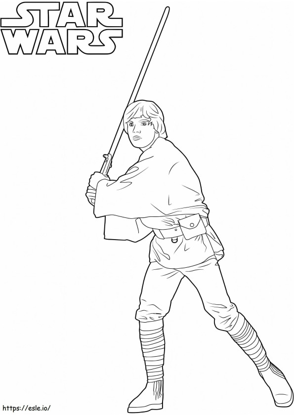 Luke Skywalker Guerra nas Estrelas para colorir