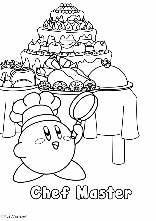 Maestro cocinero Kirby para colorear