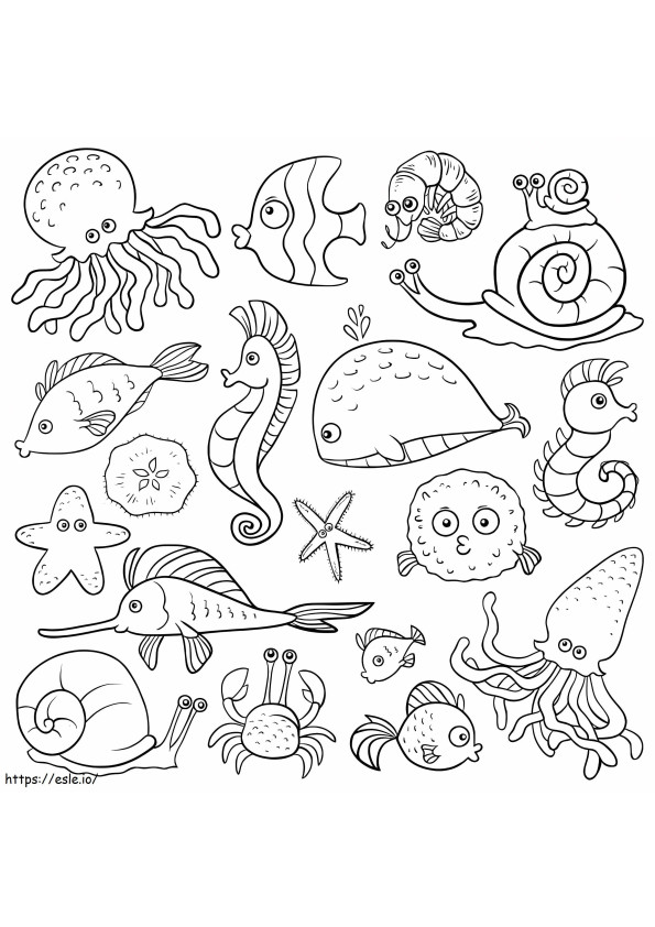 Fish And Marine Animals coloring page