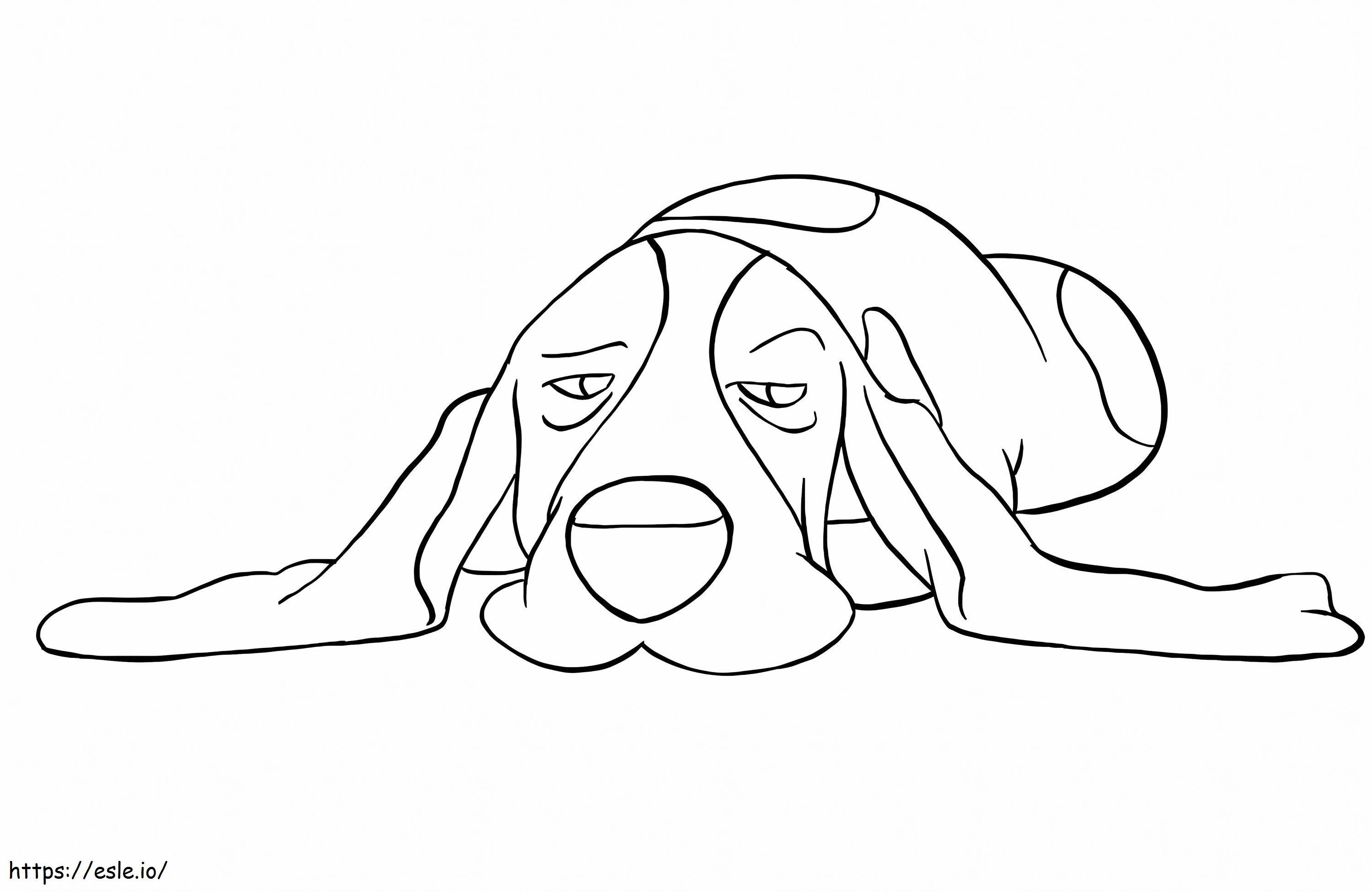 Sleepy Basset Hound coloring page