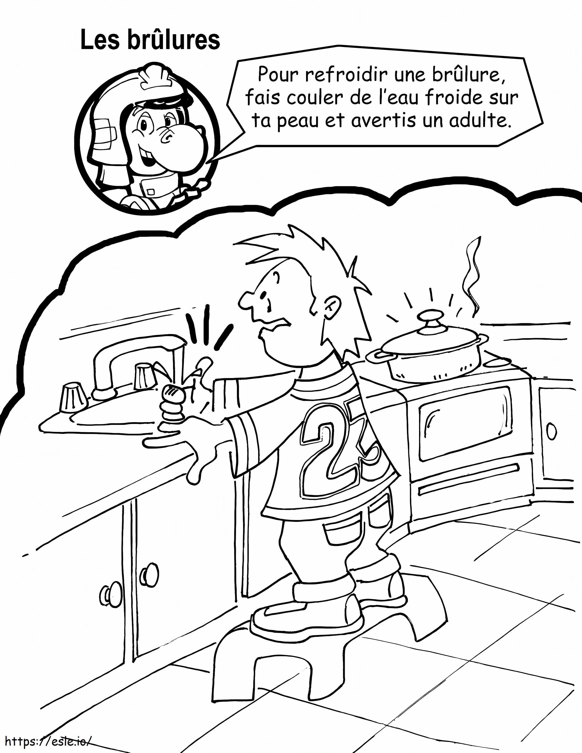 Cooling A Burn With Cold Water By Crocfeu coloring page