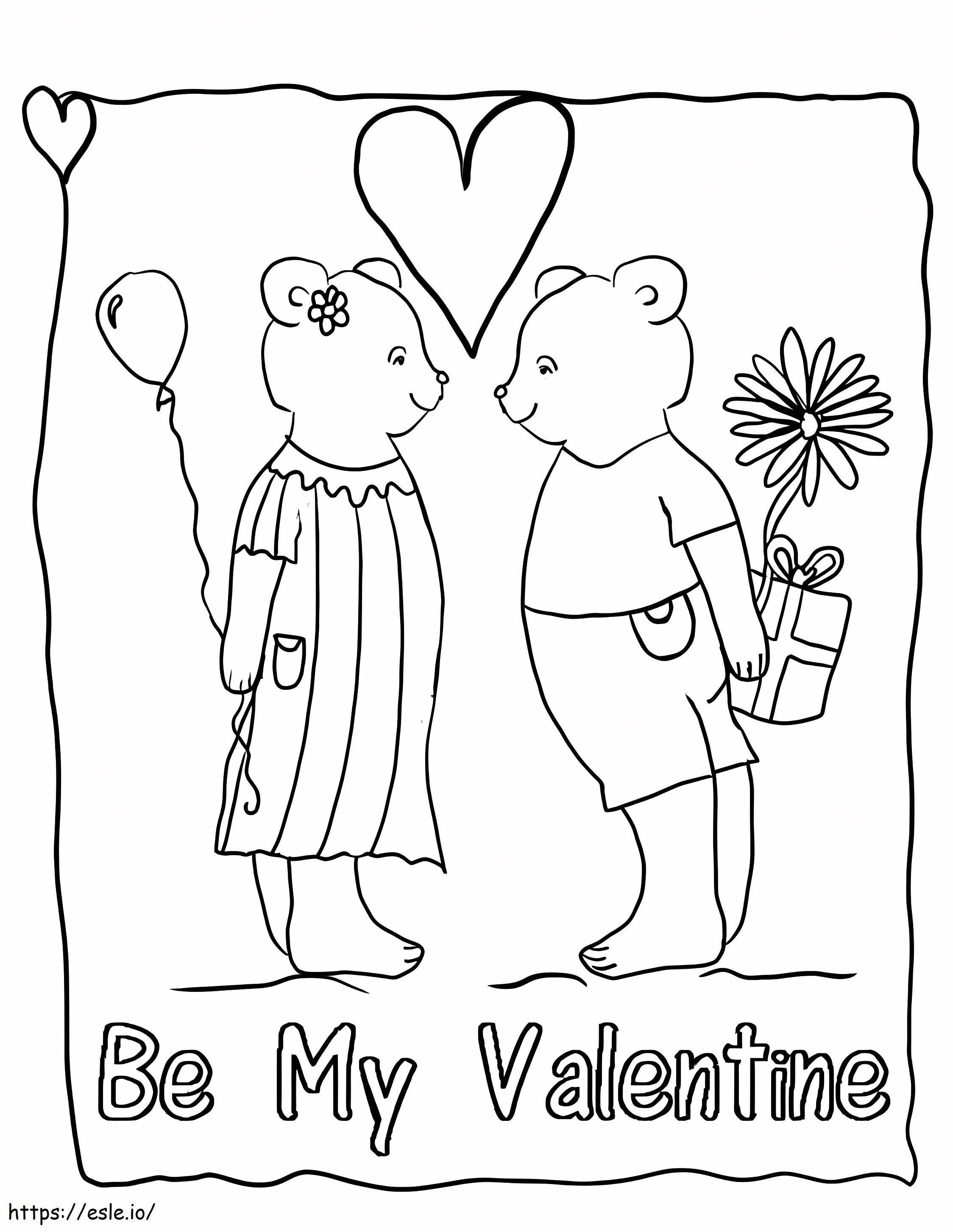 Cute Valentine Card coloring page