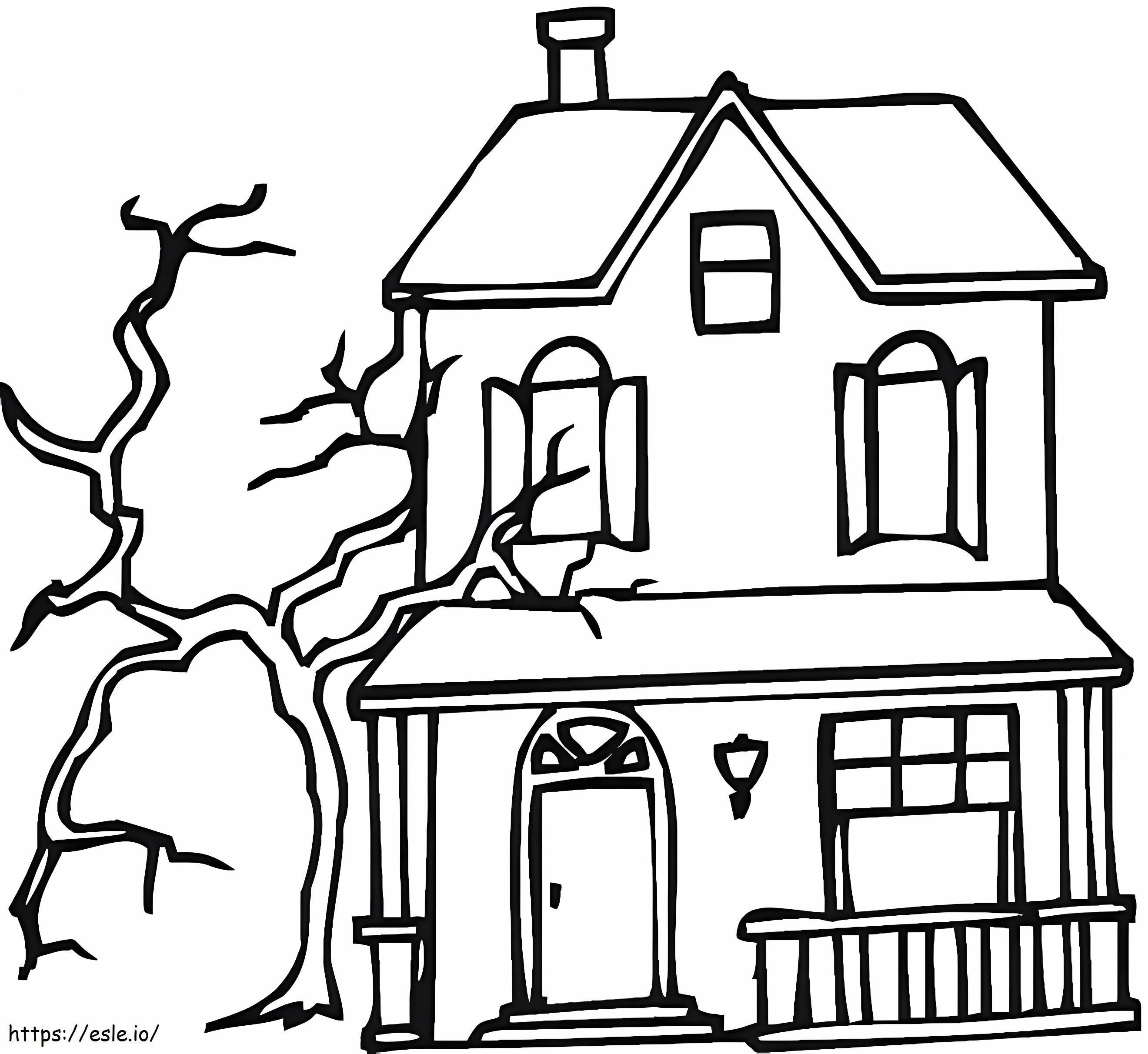 Printable Haunted House coloring page