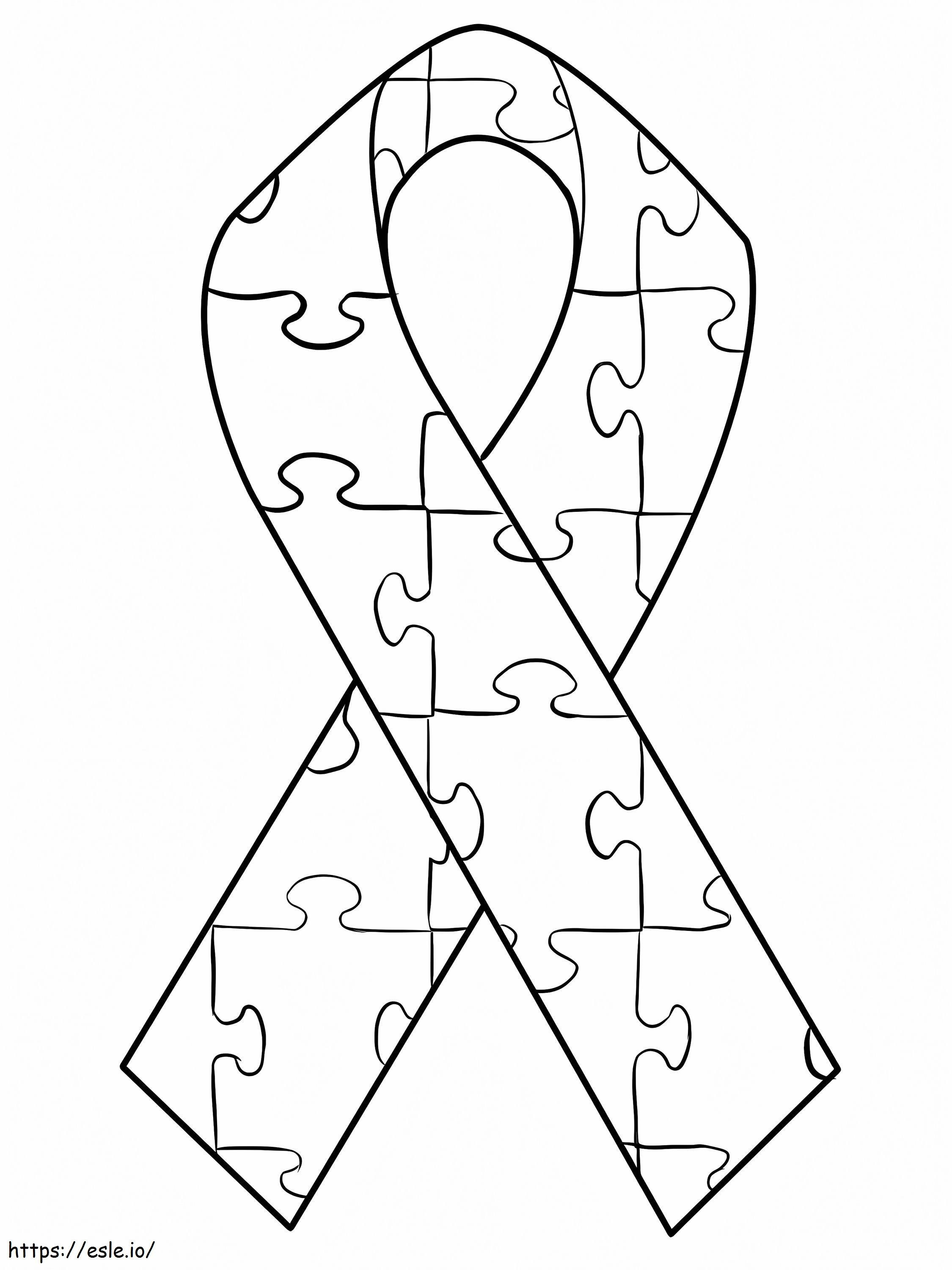 Autism Ribbon coloring page