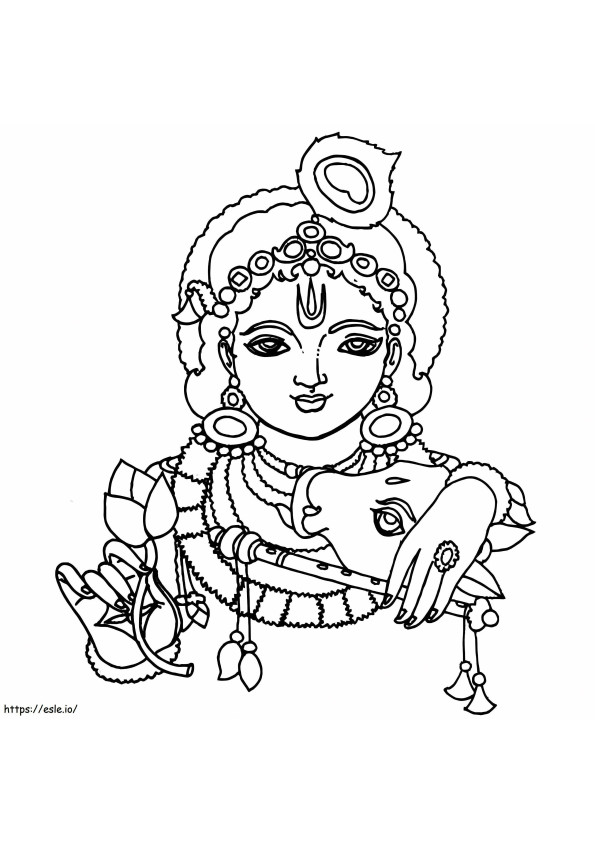 Krishna coloring page