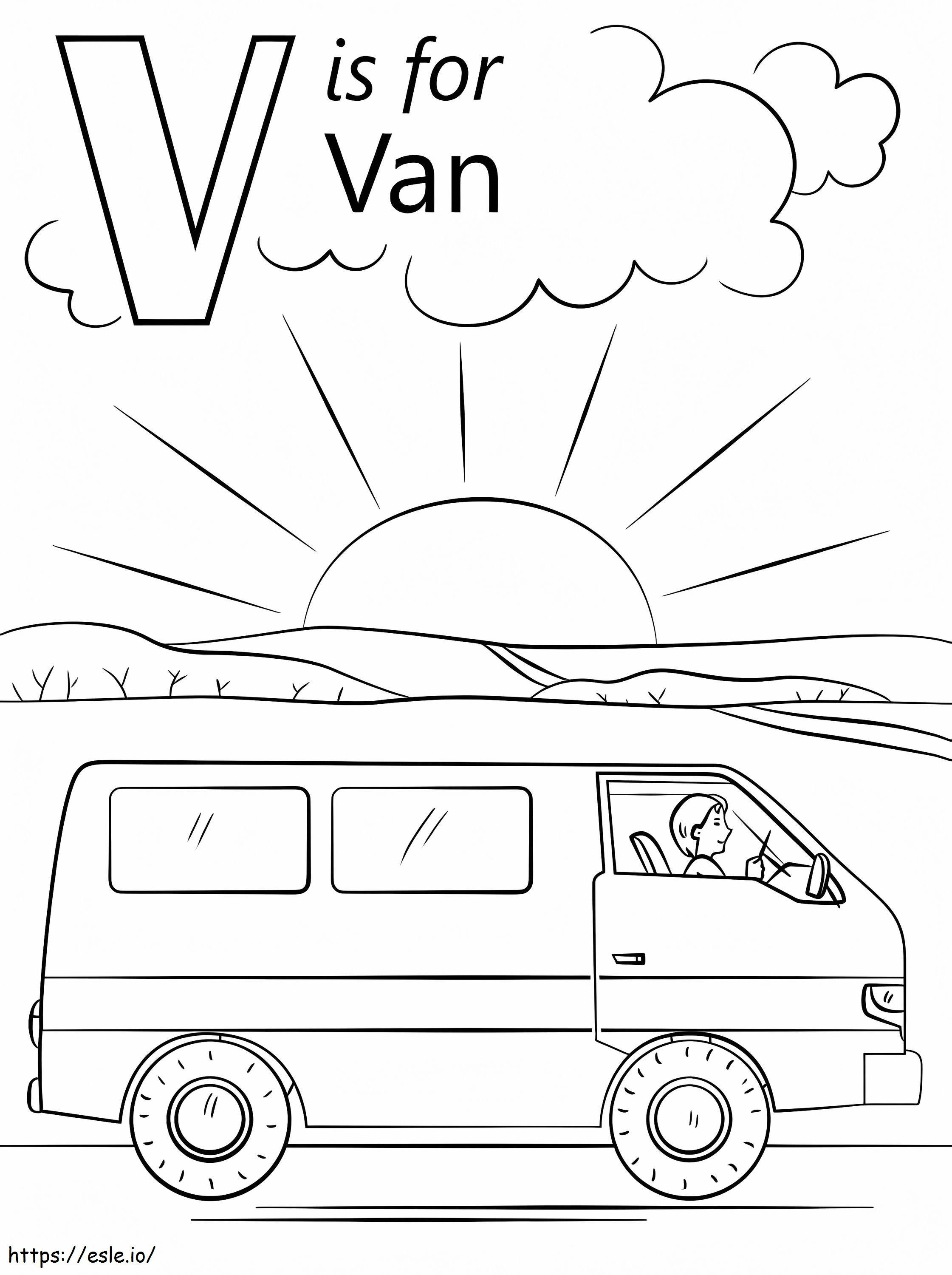 Van Letter V coloring page