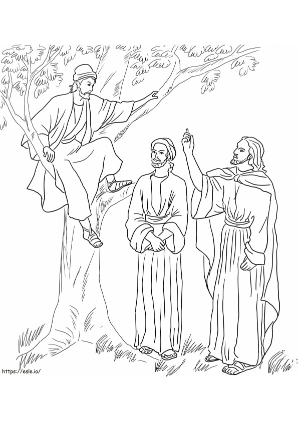 Jézus találkozik Zakeusszal kifestő