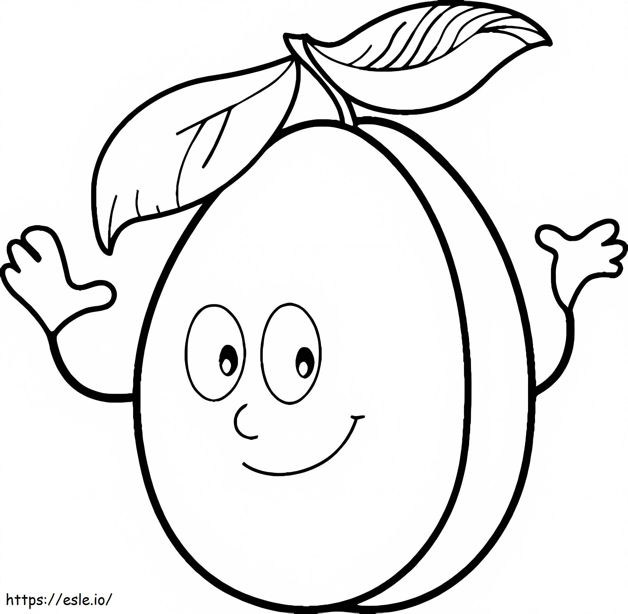 Funny Apricot coloring page