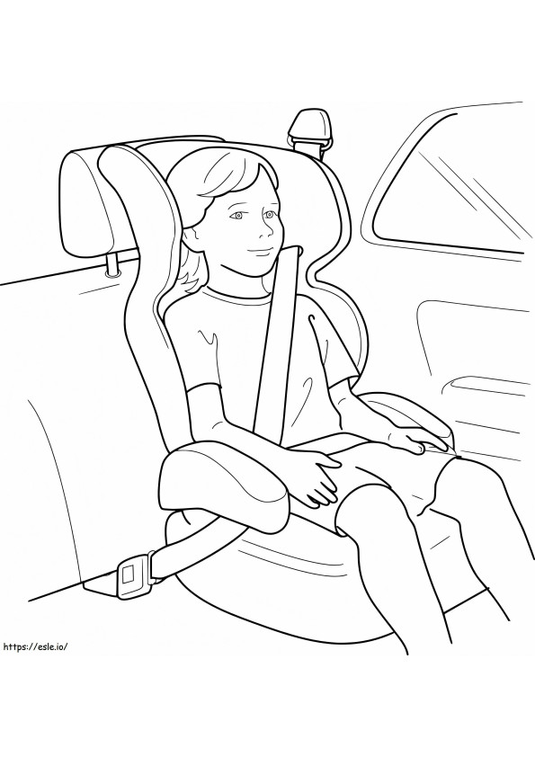 Zapnij pasy bezpieczeństwa w samochodzie dziecięcym 989X1024 kolorowanka