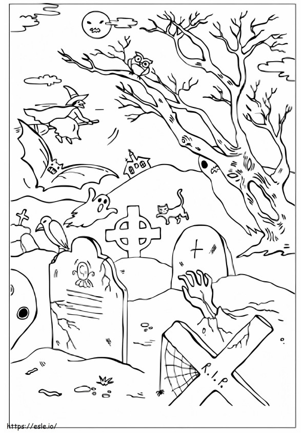 Cemetery 5 coloring page