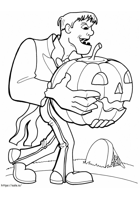 1539676914 Frankenstein väritysarkki Lisää Frankenstein Face värityskuva